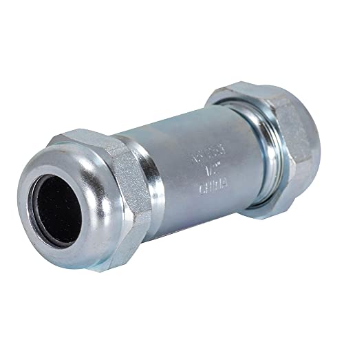 Image of Eastman 3-7 /8 Inch Long Pattern Compression Coupling, 1 /2 Inch IPS, Galvanized Steel, 20562