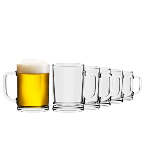 TREND FOR HOME Caneca cerveja com pega frascos de cerveja copos de cerveja canecas de cerveja copos de cerveja, adequados para máquina de lavar louça, coleção Ulf, 500 ml, 6 unidades