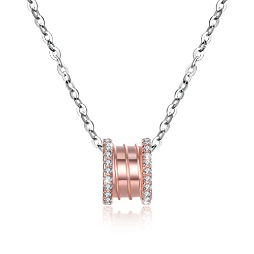 Collier rose rond anti-ternissement en zircone pour un éclat féminin durable