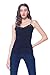 Hollywood Star Fashion Women's Long Lace Trim Plain Spaghetti Strap Cami Tank,Small,Black