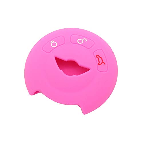 BROVACS Silicone Cover Protector Case Holder Skin Jacket Compatible with MINI Cooper 3 Button Round Smart Remote Key Fob CV9905 Pink