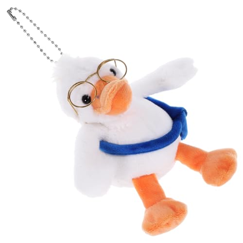 COMNESTBI ぬいぐるみ アヒル キーホルダー ペンダント かわいい 漫画 吊り下げアクセサリー バッグ 携帯電話 鍵用 年 誕生日 パーティー メガネ デザイン
