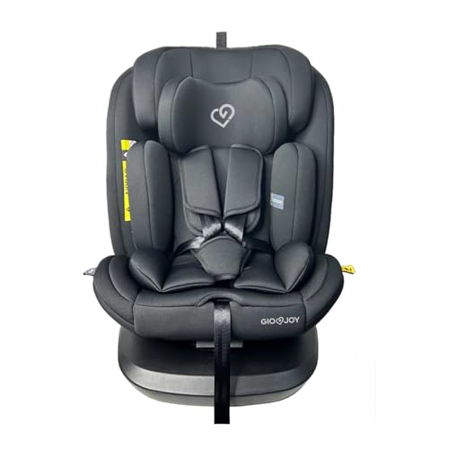 GioJoy Seggiolino Auto Girevole 360°, ISOFIX e Top Tether, per Bambini 40-150 cm, Nero