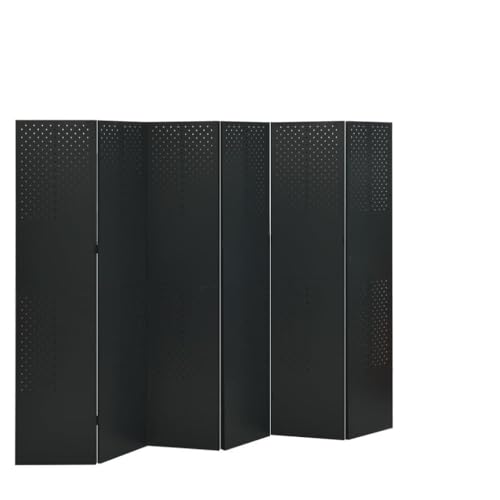 Genérico Biombos divisores de 6 Paneles 2 uds Negro Acero 240x180 cm,Mobiliario,Divisores de ambientes-3095199
