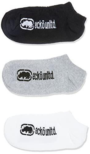 Kit C/ 3 Pares de Meias Invisível Algodão, Masculino, Ecko , Branco/ Preto/ Mescla, 39-44, B326801