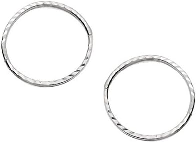 F.Hinds Womens Sterling Silver Sleeper Hinged Hoop Earrings Jewellery - 19mm