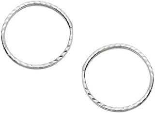 F.Hinds Womens Sterling Silver Sleeper Hinged Hoop Earrings Jewellery - 19mm