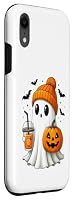 Kawaii Geist mit Kürbis und Herbst Drink Halloween Hülle für iPhone XR – Ansicht 3