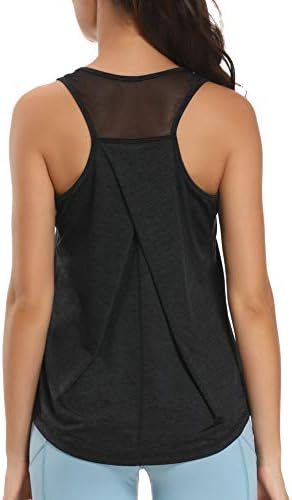 Aeuui Womens Workout Tops for Women Racerback Tank Tops Mesh Yoga Shirts Athletic Running Tank Tops Sleeveless Gym Clothes