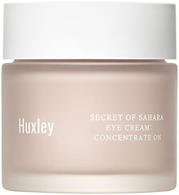 Huxley Secret of Sahara Eye Cream Concentrate On 1.01 oz. | Korean Ceramide Eye Cream with Vitamin E F K and Omega-6 | Improves Fine Lines and Dark Circles