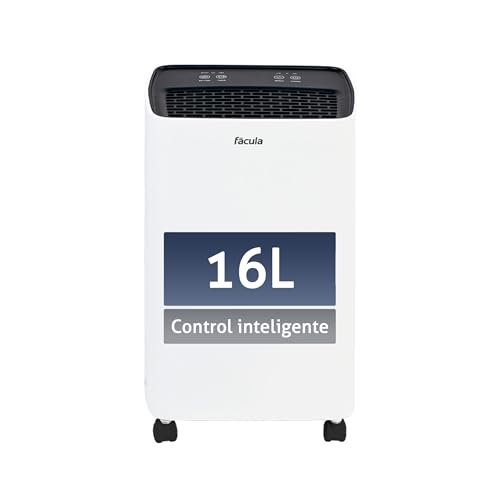 Fácula - Deshumidificador Gobi | Control Inteligente | Depósito extraíble 2l | Modo Auto | Temp 1-24h (16l/dia)