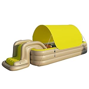 Familie Opblaasbaar Zwembad Draadloos Automatisch Kinderzwembad Met 2-in-1 Luifel Opblaaszwembaden Voor Buitentuin Achtertuin Waterfeest,Yellow-2.1M(83inch)