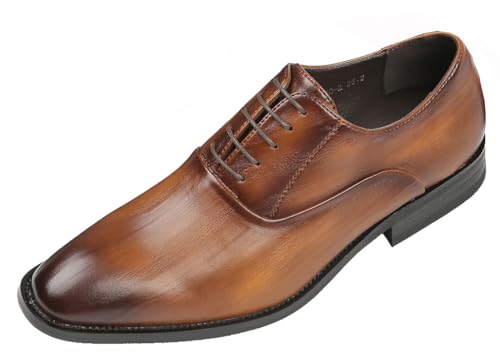 Santimon Men's Microfiber Leather Plain Toe Oxfords Shoes Fashion Dress Formal Tuxedo Wedding Shoes