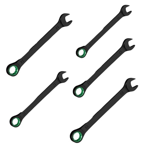 Cnrfeoap Llave combinada de trinquete de alta resistencia con diseño de cabeza de doble función, cuerpo de acero forjado, llave combinada de trinquete bidireccional