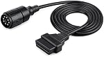 OBD2 Adapter, Motorcycle OBD2 Adapter 10 Pin to 16 Pin, Diagnostic Extension Cable, for Motorcycle Motorbike