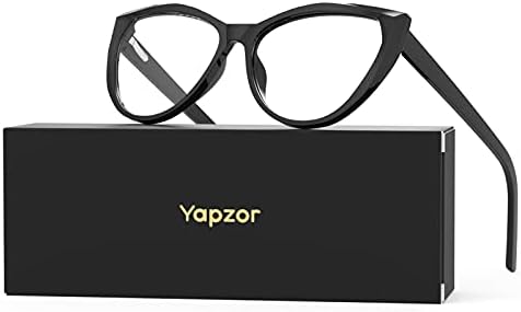 Blue Mild Glasses Black Cat Eye Laptop Gaming Glasses Clear Blue Mild Blocking Glasses Anti Eye Pressure Blue Mild Filter Glasses Anti Glare 400 UV Eyeglasses Style Pretend Glasses for Girls