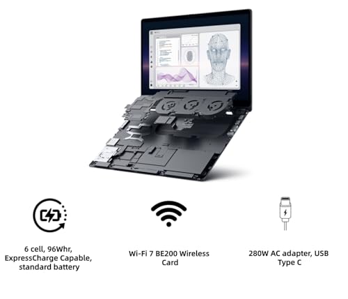 Image of NewDe.l.l Pro Max 16 Plus Mobile Workstation Laptop 16 inch FHD+ 500nits Display 20-Cores Ultra 7 Processor 265HX 32GB RAM 1TB SSD RTX PRO 2000 Blackwell GDDR7 Graphic Webcam Backlit Numeric Win 11 Pro
