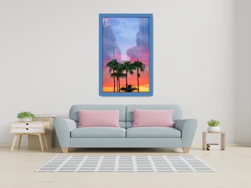 TradeZilla | MDF Poster Frame (60 x 80 CM) Elegant Picture Frame for Home, Office & Art Gallery Wall, MDF Wood Finish, Hanging Hooks for Easy Installation [ Blue ] - Image 6