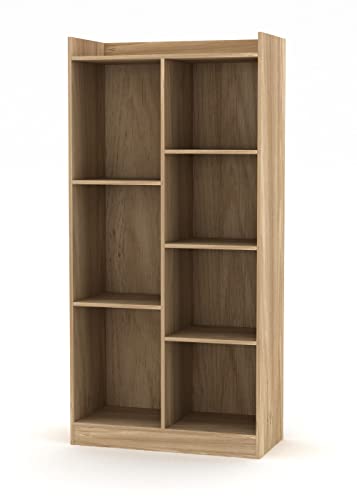 URBNLIVING Oak 7 Cube Wooden Bookcase Storage Unit (Tall), (WIA24)