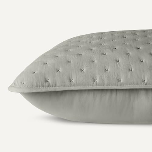 Image of Amazon Basics Brushed Microfiber Quilt Set, Extra Soft with Natural Texture, 2-Piece,Twin /Twin XL, Grey
