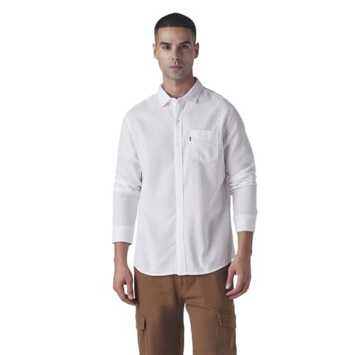 Image of Levi's Men's White Solid Slim Fit Shirt