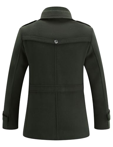 Image of APTRO Men's Pea Coat Wool Jacket Windbreaker Single Breasted Winter Coat