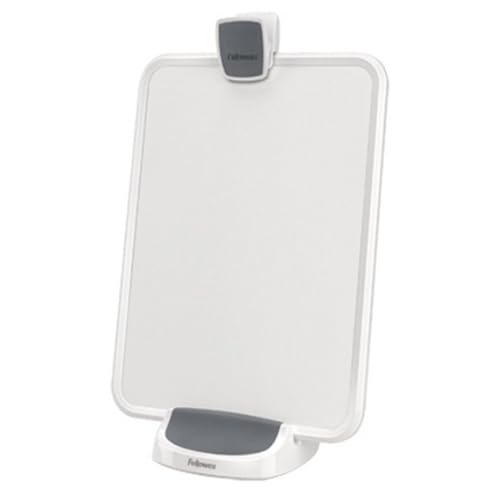 3-in-1 Document Holder, Adjustable Desktop Stand for Documents, Whiteboard, and Tablets, White/Gray