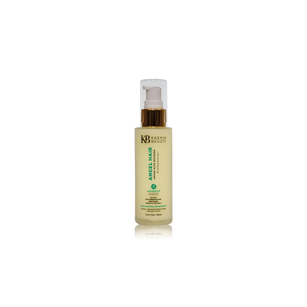 KASHIA BEAUTY Aminoacid Infusion Angel Hair 2 oz – Leave-In Treatment for Dry Hair & Split Ends – Frizz Control Cuticle Sealer & Styling Aid – With Natural Amino Acids for Lasting Softness