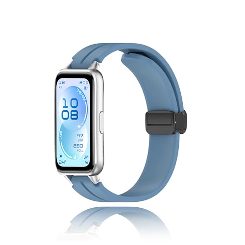 [MELEJIA] For HUAWEI Band 11 / HUAWEI Band 11 Pro �o���h �����x���g �}�O�l�b�g�N���X�v �V���R���� �����o���h �������� �_�炩 �y�� �h�� �ʋC ���t���ȒP (�v���~�A���u���[)