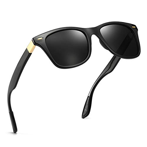 Dollger Black Polarized Sunglasses for Mens women Brand style Square Vintage Glasses