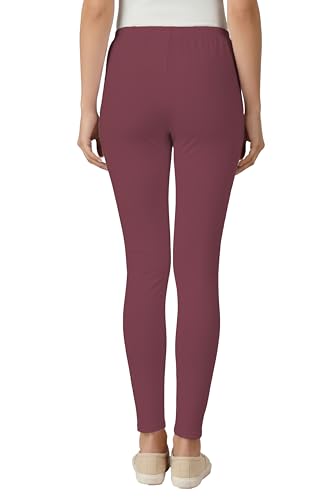 Image of Women's Cotton Lycra Ankle Length Leggings | Regular Rise, Soft 4 Way Stretch Fabric | Casual & Ethnic Wear