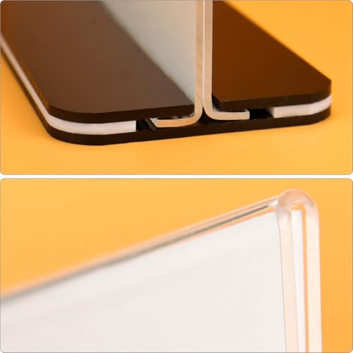 QWORK® 6 Stück A6 Acryl Tischaufsteller mit Solide Sockel, Doppelseitiger Acryl-Ausstellungsständer für Büro Restaurant Cafe Shop Hochzeit