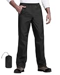 33,000ft Men's Waterproof Trousers Packable Rain Overtrousers Outdoor Lightweight Windproof Pants for Rainwear Walking Hiking Cycling Black M-32L