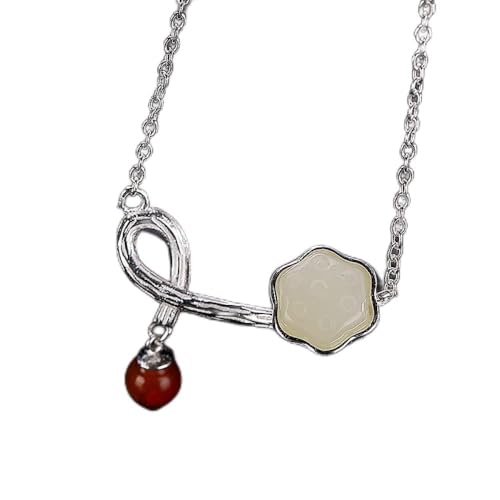 Collier argent S925 jade rouge pour sublimer vos tenues de tous les jours