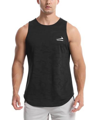 Image of Viisendy Pro Men's Sleeveless Tank Top Sports Quick-Dry Muscle Shirt Black 2XL
