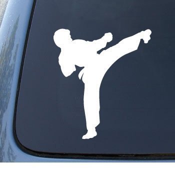 KARATE KICK - Vinyl Car Decal Sticker #1317 | Vinyl Color: White