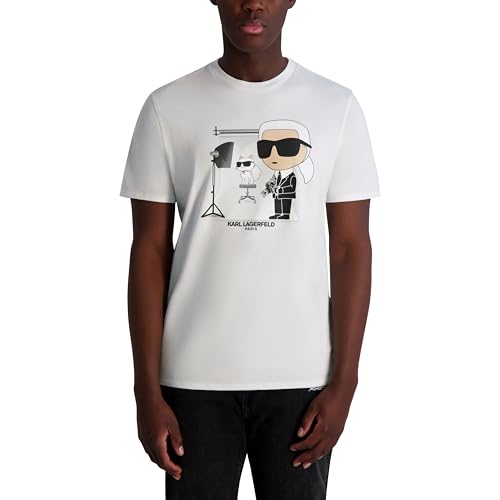 KARL LAGERFELD Men's Short Sleeve Crewneck Karl Choupette Graphic Design T-Shirt - Main Image