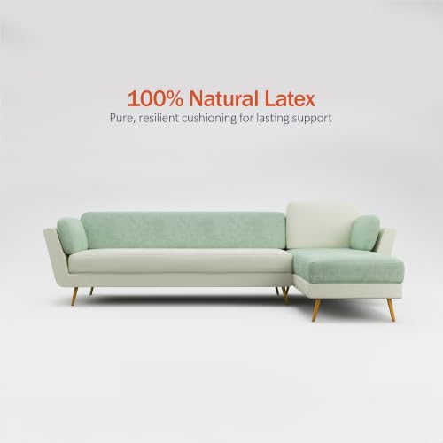 Image of Nuvola Air Premium Latex Fabric Sofa | 3, 4 & 5 Seater Options | 2 & 3-Toned Variants | Ultra-Soft Deep Seating Comfort | Modern Living Room Sofa | 3-Year Warranty (Mint Green & White, RHS, 5)