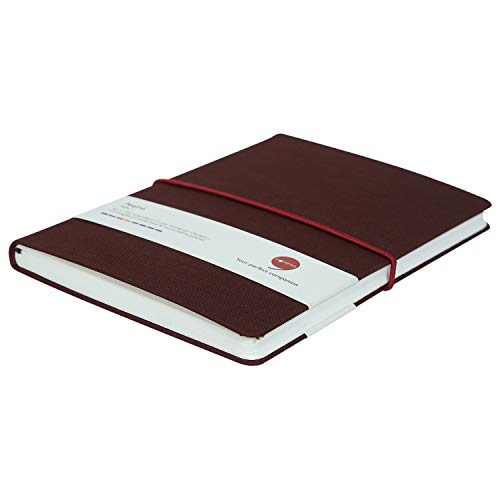 Image of COMMA Regina - A5 Size - Hard Bound Notebook with a Horizontal Elastic Band Closure - 192 Pages - 80gsm Natural Shade Paper - Fabric Cover Material - (Maroon)