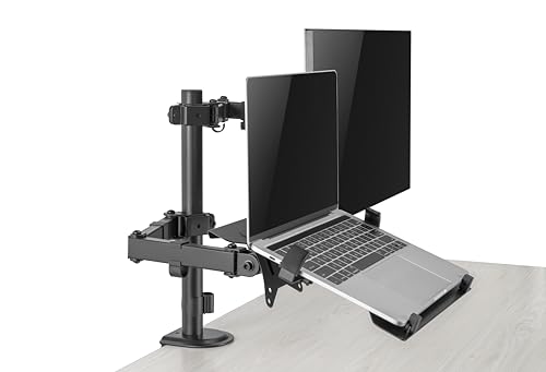 Suporte Monitor E Notebook Laptops Tv Aço Mesa Ergonômico Articulado Com Ajuste - Esn-12