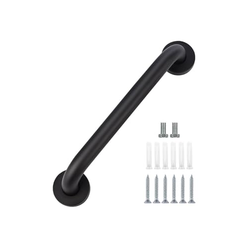 YF Barra de Agarre para Ducha, 30 cm Barra de Agarre de Baño de Acero Inoxidable, Barra de Ducha Antideslizante Negra Asidero para Ducha Barra de Soporte Barra de Equilibrio para Ducha