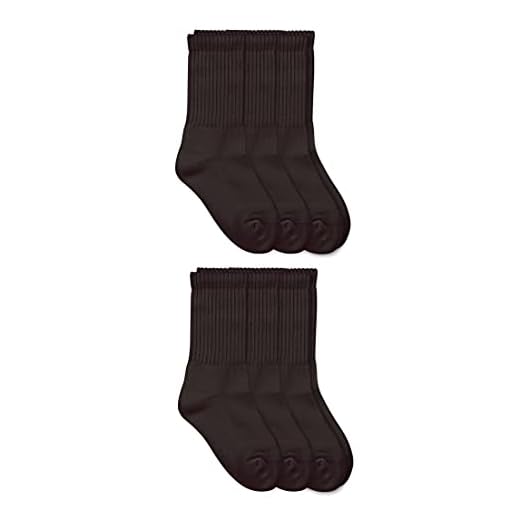 Jefferies Socks Big Boys' Seamless Sport Crew Half Cushion Socks 6 Pair Pack, Black, Medium