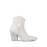 Suola: Vero Cuoio Lemaré Fannie, Stivaletto texano Donna, Pitone Stampato e Pelle Bianca, Tacco 90 mm (40)