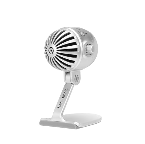 Saramonic SmartMic MTV500 Desktop USB Studio Microphone for Computer Android Smartphones Tablets Multi-Pattern Plug Play Condenser Mic for Live Streaming Game Video Recoding