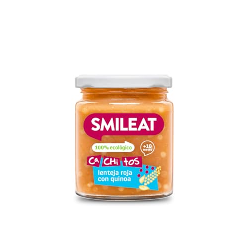 Smileat - Tarrito de Ca-Chi-Tos de Lenteja Roja con Quinoa - Ecológico, Sin Azúcar Añadido, Sin Sal, Sin Gluten, Sin Leche, Sin Huevos - Ideal para peques a Partir de 10 Meses - 230g