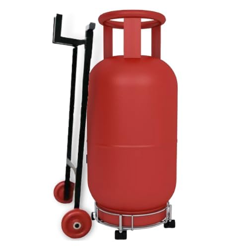 Squarecal Full Metal Heavy Duty LPG Gas Cylinder Trolley with Wheels and Handle - Convenient and Safe Transport Solution for LPG Cylinders (RED-2)-image-33