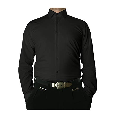 Chemise infroissable à manches longues pour homme - Noir - 48