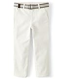 Gymboree,and Toddler Belted Twill Chino Pants,Simply White,12-18 Months