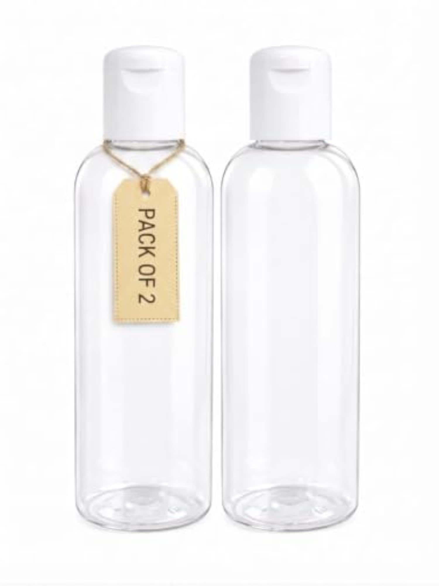 100ml Empty Bottle with White Flip Cap, Pack of 2