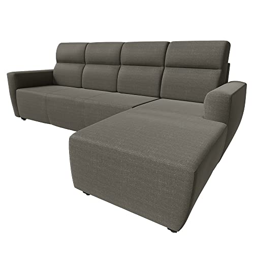 Image of Wakefit Sofa Set | 3 Year Warranty | Sofa 3 Seater, 3 Seater Sofa for Living Room, Wooden Sofa Set, 3 Seater + Right Aligned, Sofa for Living Room - Belize(Omega : Grey)